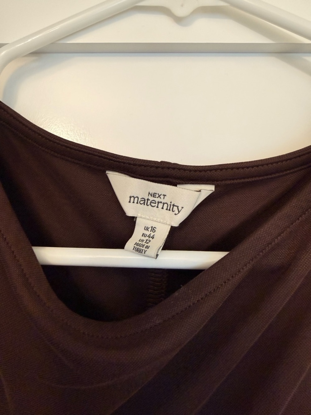 next Maternity Scoop Neck Dress in Chocolate Brown - Picture 6 of 8